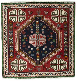 Shiraz Tappeto persiano 70 x 70 Rosso (Iran) Annodato A Mano