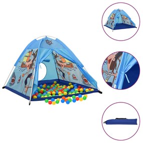 Tenda Da Gioco Per Bambini Blu Con 250 Palline 120x120x90 Cm /