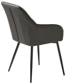 Set di sedie da pranzo grigio scuro in imbottito con braccioli 2 pz Nolan Stripe – Unique Furniture