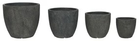 Set di vasi da fiori Home ESPRIT Grigio Fibra Magnesio 44,5 x 44,5 x 41 cm