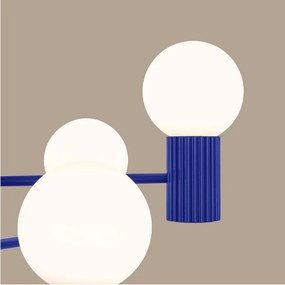 Lampadario blu con paralume in vetro Orbital – Sollux