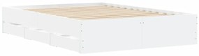 Giroletto con Cassetti Bianco 120x190 cm in Legno Multistrato