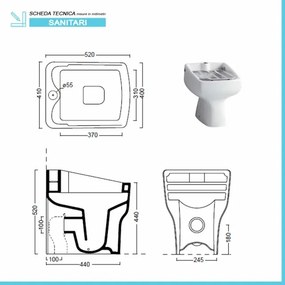 Vuotatoio in ceramica bianco lucido