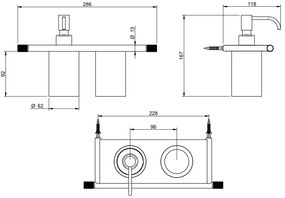 Treemme 22mm IT8371ISZZZZ portaspazzolini con portasapone liquido a muro bianco inox satinato