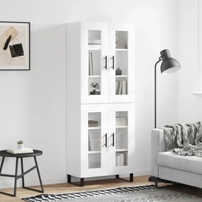 Credenza Bianco Lucido 69,5x34x180 Cm İn Legno Multistrato /
