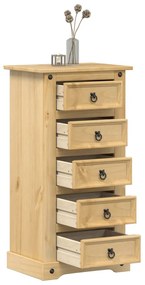 Comodino Corona 53x39x103 Cm İn Legno Massello Di Pino /