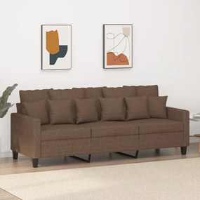 Divano A 3 Posti Marrone 180 Cm İn Tessuto /
