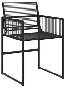 Set da pranzo da giardino 11 pz in polyrattan nero