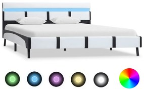 Giroletto Con Led Senza Materasso Bianco 140x200 Cm Similpelle /