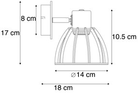 Applique da parete industriale nera - Fotu