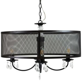 Lampadario a sospensione con catena BRESSO 4xE14/12W/230V nero