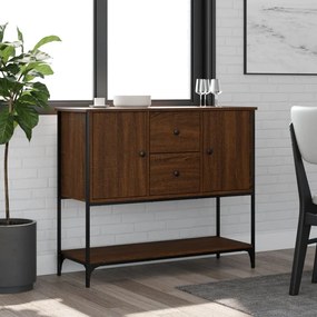 Credenza Rovere Marrone 100x36x85 Cm İn Legno Multistrato /