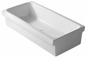 Lavabo a canale 120x45 cm in ceramica bianco lucido