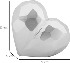 Vaso Heart Silver Cm 19X9X18