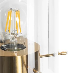 Applique da parete vintage in ottone con vetro fumé - Vidra