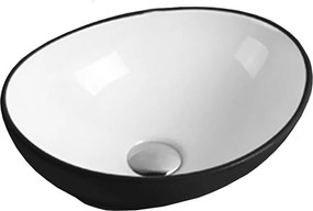 Mexen Elza lavello da appoggio 40 x 33 cm, bianco/nero - 21014075