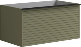 Mobile da bagno sospeso sotto lavabo L 80 x H 40 x P 45.5 cm verde salvia, 2 cassetti Pixel stripes