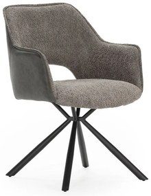 Set di sedie da pranzo grigia in imbottito con braccioli 2 pz Mariel – Marckeric