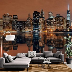 Carta da parati autoadesiva – Riflesso di Manhattan nell'acqua