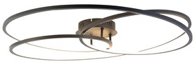 Plafoniera nera 78 cm incl. LED dimmerabile a 3 livelli - Rowin