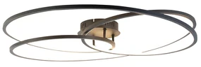 Plafoniera nera 78 cm incl. LED dimmerabile a 3 livelli - Rowin