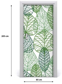 Adesivo per porta Foglie 85x205 cm