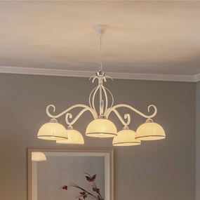 EMIBIG LIGHTING Lampada a sospensione Wivara, 5 luci, bianco