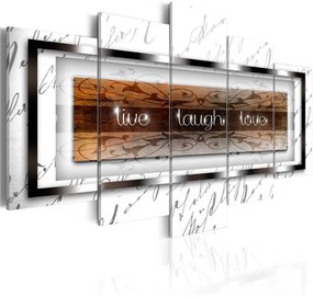 Quadro  live, laugh, love  white  Colore Beige, Dimensioni e Misure 100x50