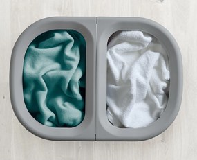 Cesta per il bucato grigio chiaro in tessuto 2x40 l Duo – Joseph Joseph