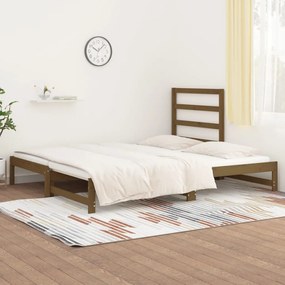 Dormeuse Estraibile Miele 2x(90x200) cm Legno Massello di Pino