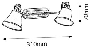 Rabalux 6546 - Faretto GRANDO 2xE14/40W/230V