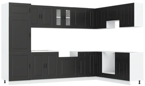 Mobiletto da cucina  &quot;&quot;kalmar&quot;&quot; con doppio lavandino nero in legno ingegnerizzato