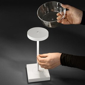 Lampada da tavolo ricaricabile a batterie in alluminio pressofuso verniciato a polvere per uso interno/esterno