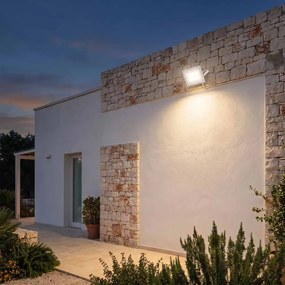 Faro LED 100W IP65 in Alluminio Bianco con OSRAM chip LED Colore Bianco Caldo 3.000K