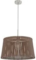 Lampadario Industrial Sendero 1 Luce Acciaio Grigio Opaco Diffusore Marrone