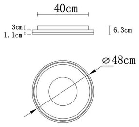 Globo 48558-48 - Lampada LED da soffitto EILA 48W/230V pr.48 cm + DO