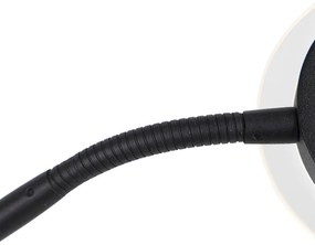 Lampada da terra moderna nera con LED e braccio di lettura - Divine