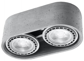 Lampada da soffitto BASIC 2 in Cemento 2 basi AR111 - Grigia