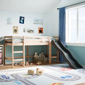 Letto A Soppalco Senza Materasso Bambini 90x190cm Massello Pino /