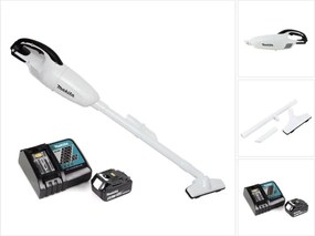 Aspiratore a batteria Makita dcl 180 RG1 w 18 v bianco + 1x batteria ricaricabile 6,0 Ah + caricabatterie