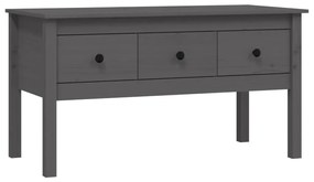 Tavolino da salotto grigio 102x49x55 cm legno massello di pino