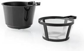 Nedis KACM310FBK - Macchina da caffè per una tazza da 0,42 L con timer e tazza da viaggio