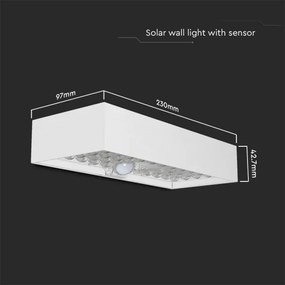 Applique a LED solare con sensore LED/6W/3,7V IP65 4000K bianco