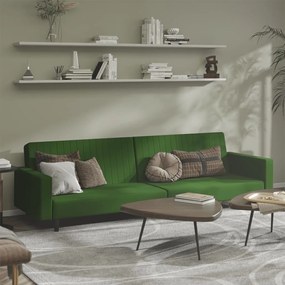 Divano Letto A 2 Posti Verde Scuro İn Velluto /