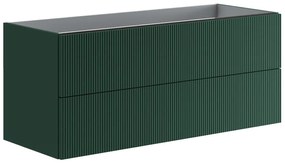 Mobile da bagno sospeso sotto lavabo L 119.5 x H 50 x P 45.5 cm verde opaco, 2 cassetti Opera