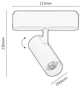Rabalux 70104-LED Faretto per binario monofase LiTrack LED/10W/24V 3000K