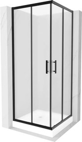 Mexen Rio cabina doccia quadrata 70 x 70 cm, smerigliata, nera + piatto doccia Rio, bianco - 860-070-070-70-30-4510