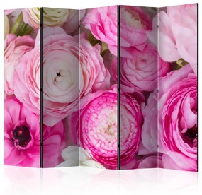 Paravento Iris II - bouquet romantico di boccioli rosa chiaro