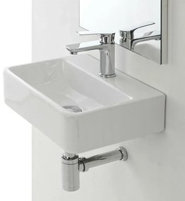 Lavabo Sospeso Rettangolare in Ceramica 40 x 29,5 cm Bianco Lucido