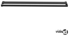 vidaXL Mensola Doccia a Parete per Doccia Walk-in Nera 80 cm Alluminio